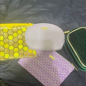 Light Lavender Cosmetic Pouch with Gold Logo